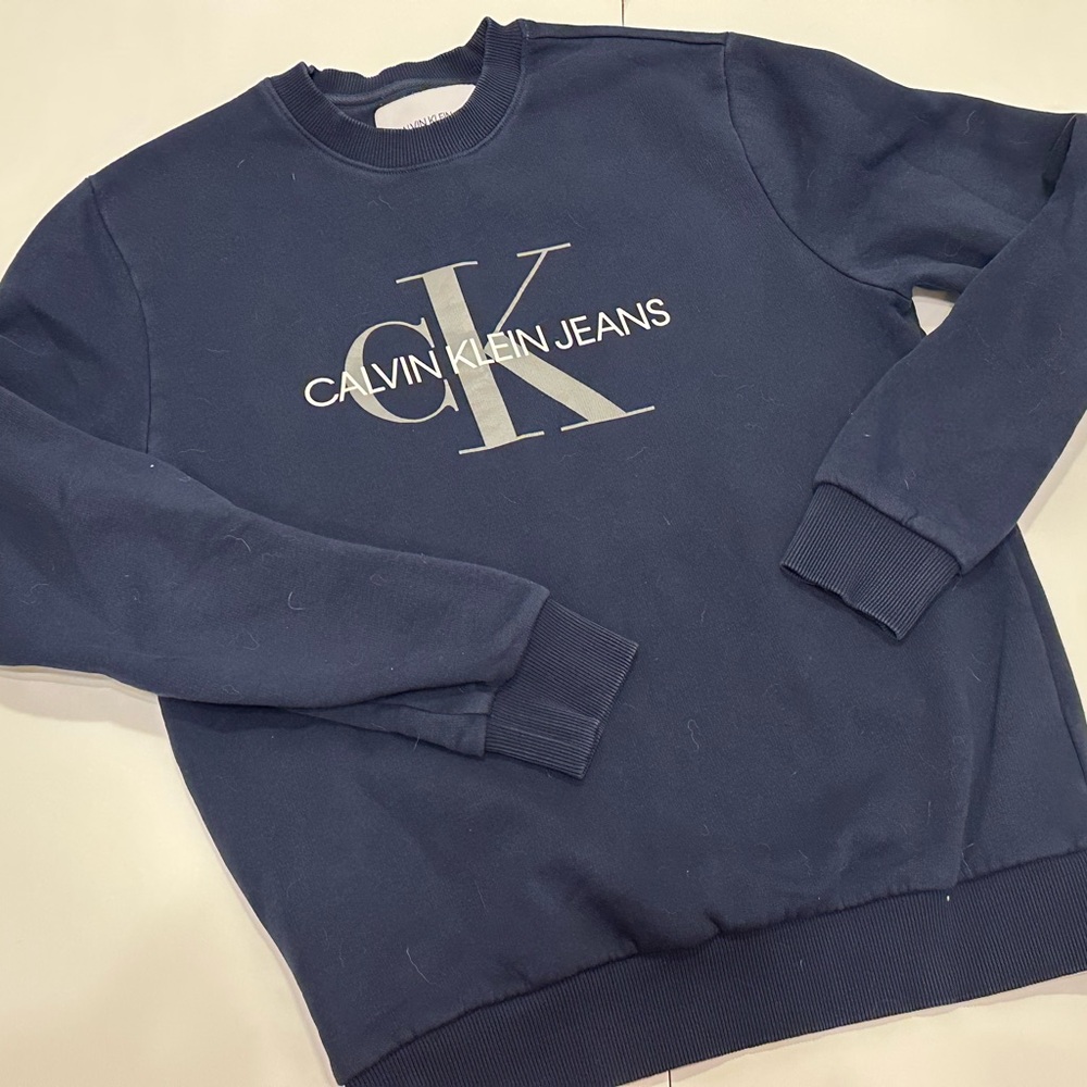 Calvin Klein Jeans Men's‎ Blue Crewneck Sweater